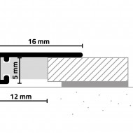 Aluminum skirting board AL16X5