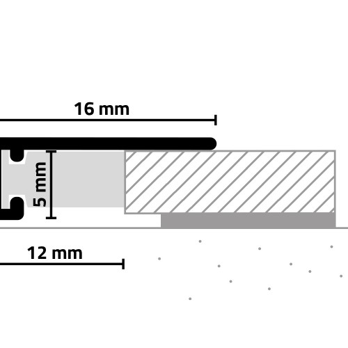 Aluminum skirting board AL16X5