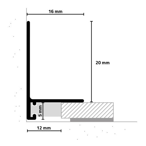 Aluminum skirting board SL16X5